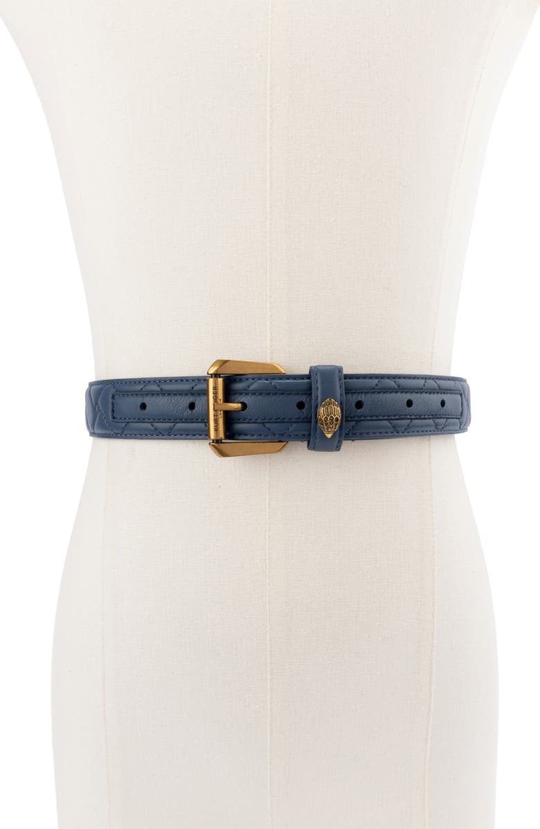 Kurt Geiger London Microquilt Leather Hip Belt, Alternate, color, Vintage Indigo
