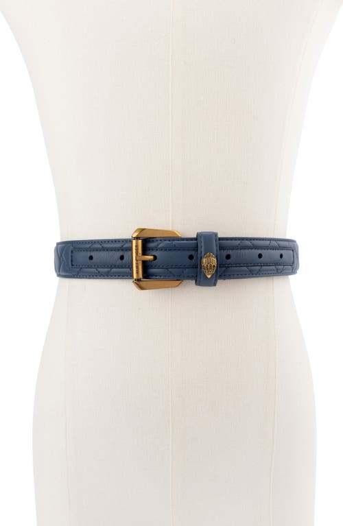 Kurt Geiger London Microquilt Leather Hip Belt In Blue