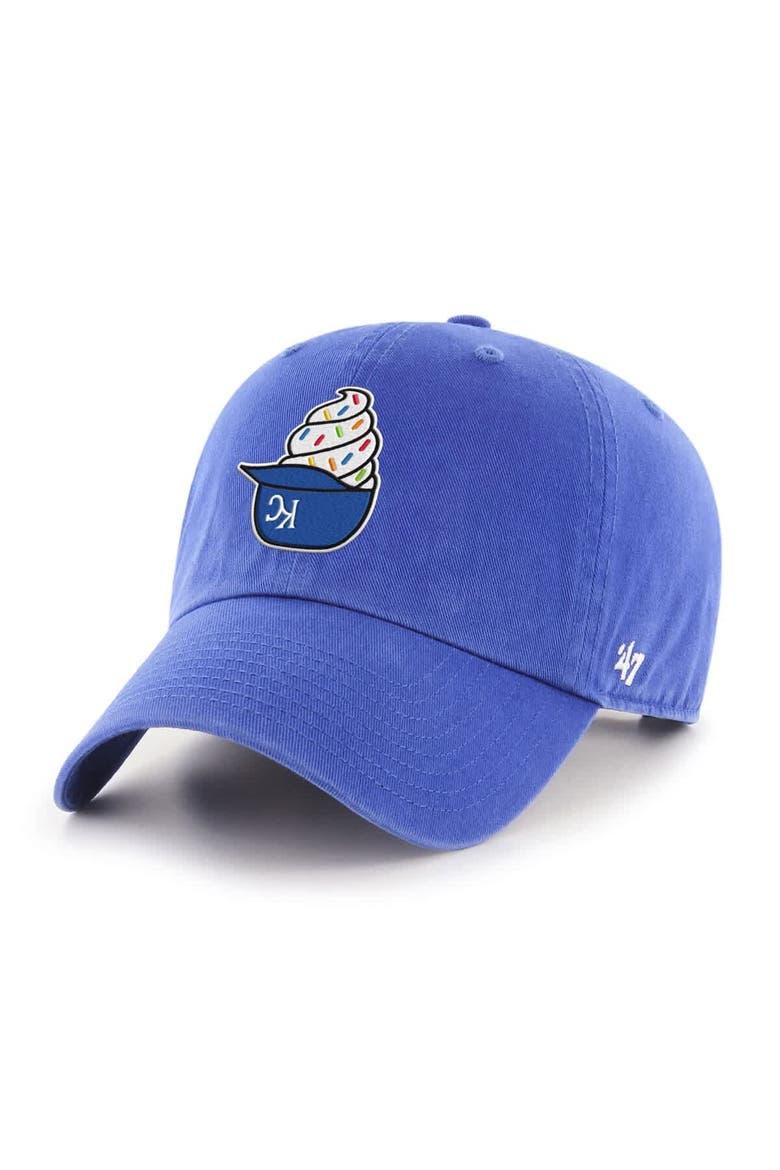Men's '47  Royal Kansas City Royals Ice Cream Helmet Clean Up Adjustable Hat, Main, color, Royal
