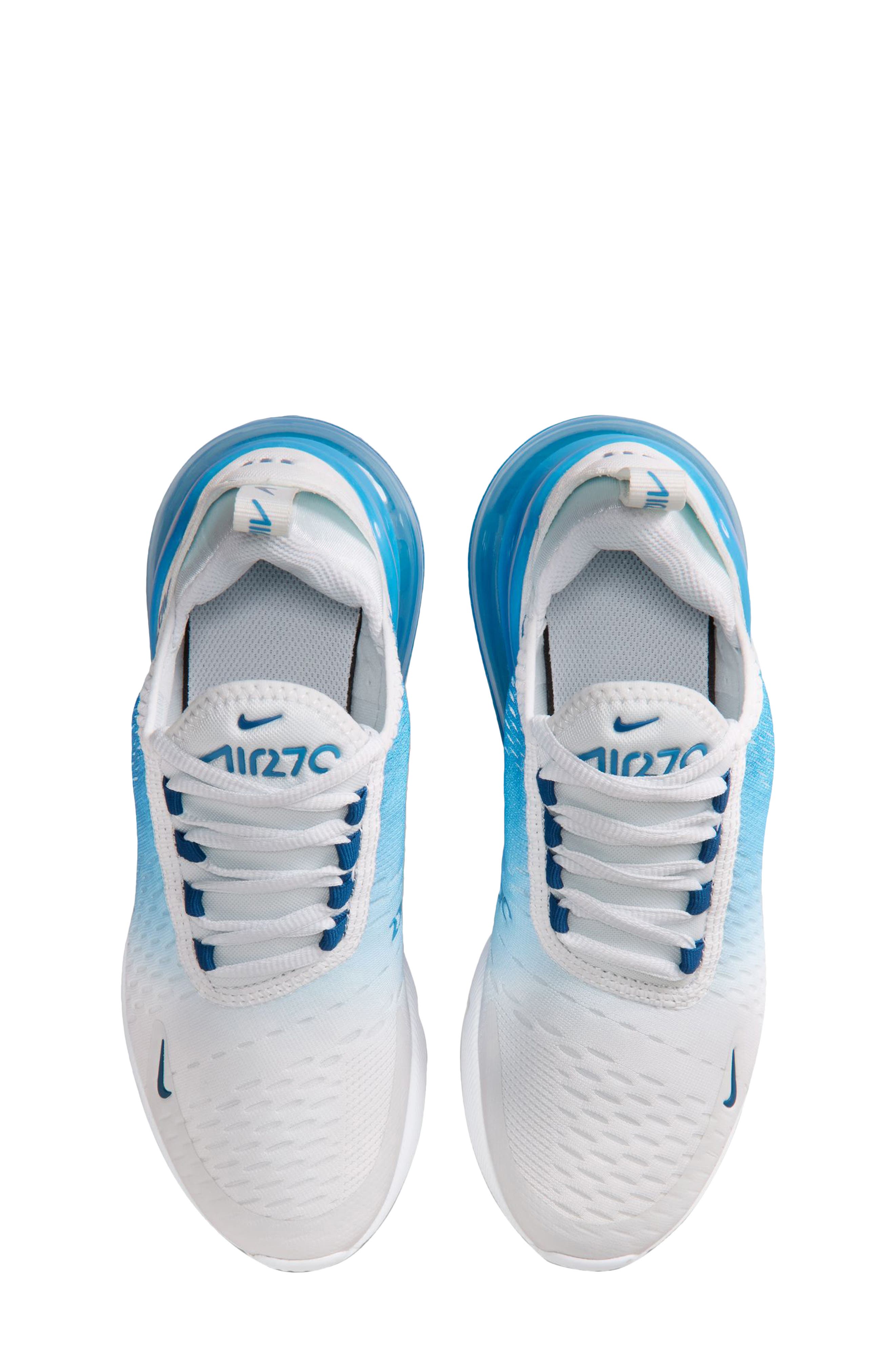Kids' Air Max 270 Sneaker, Alternate, color, OFF WHITE/ COURT BLUE