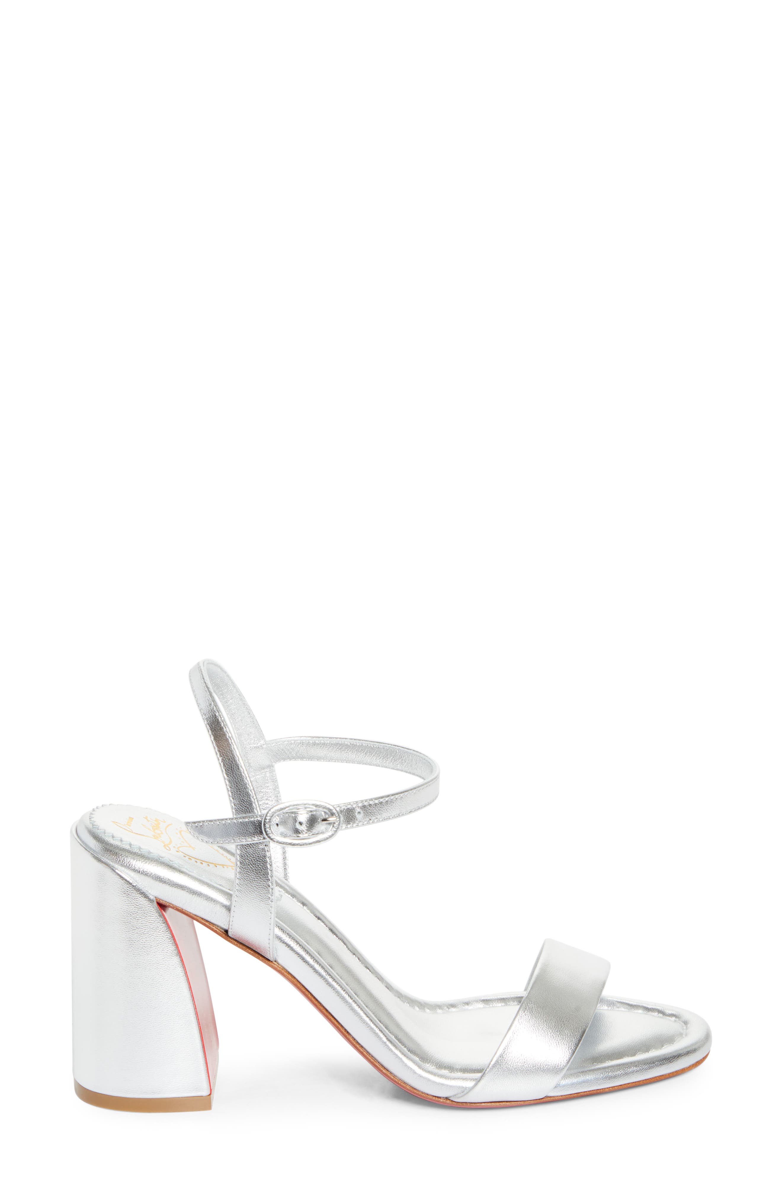 Christian Louboutin Miss Jane Sandal, Alternate, color, Silver/ Silver