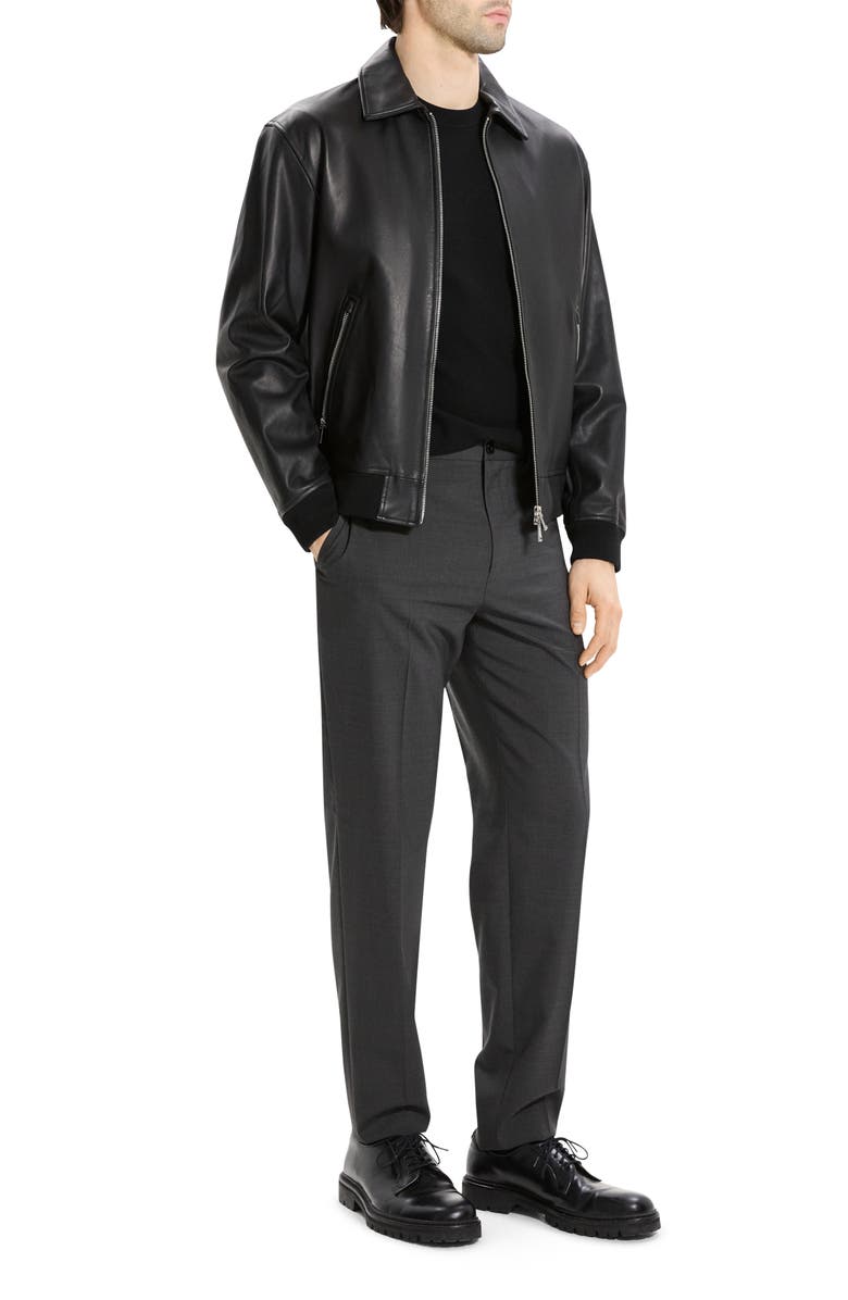 Theory Wyatt Leather Jacket, Alternate, color, Black