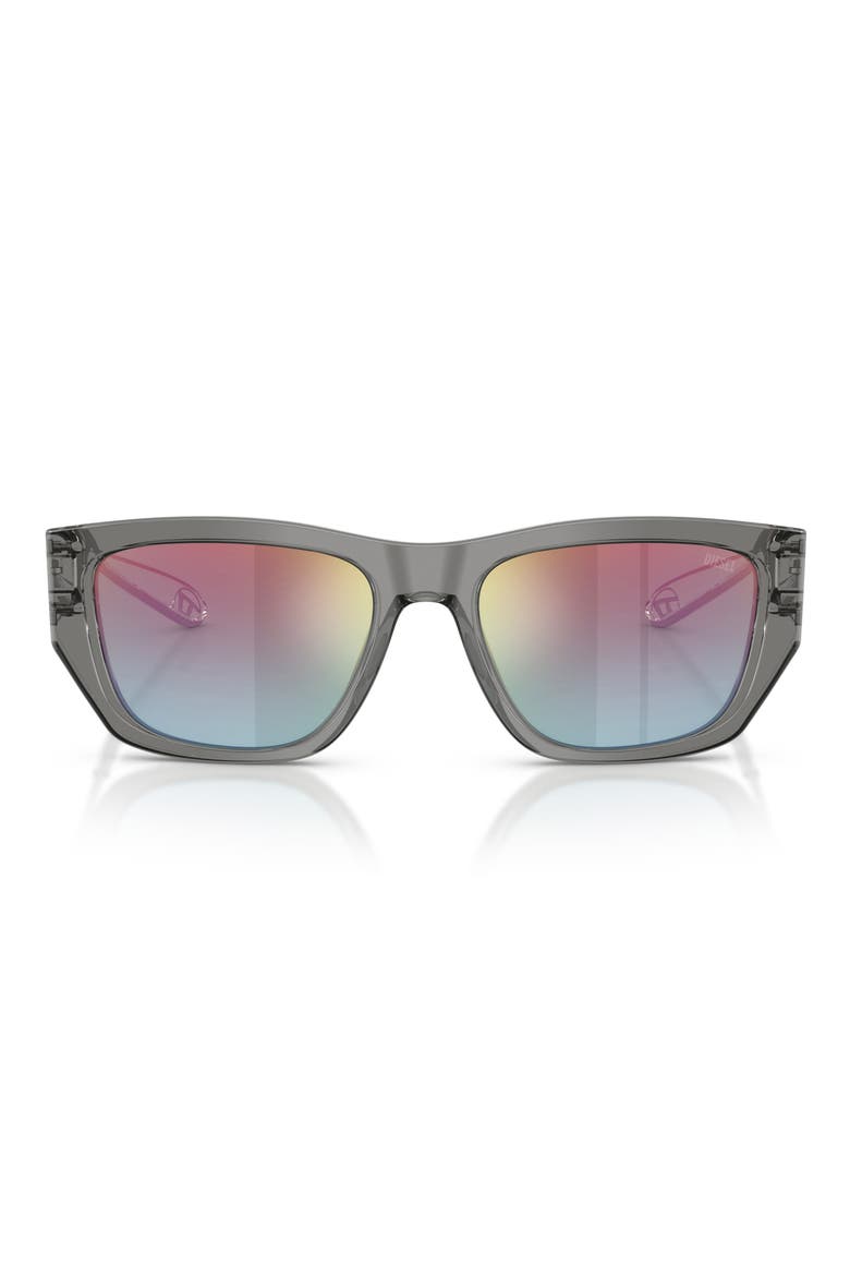 DL2006 54mm Gradient Square Sunglasses, Main, color, TRANSPARENT GREY / GREEN