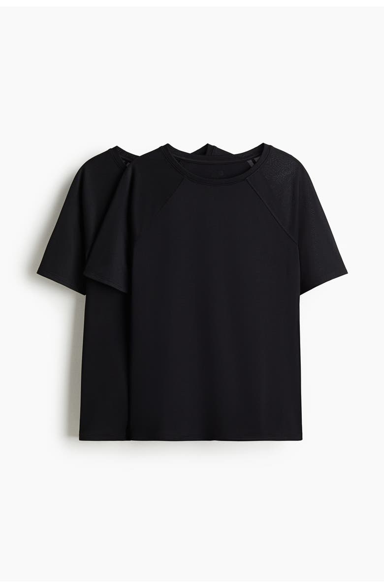 H&M 2-pack Sports T-shirts With Drymove, Main, color, Black