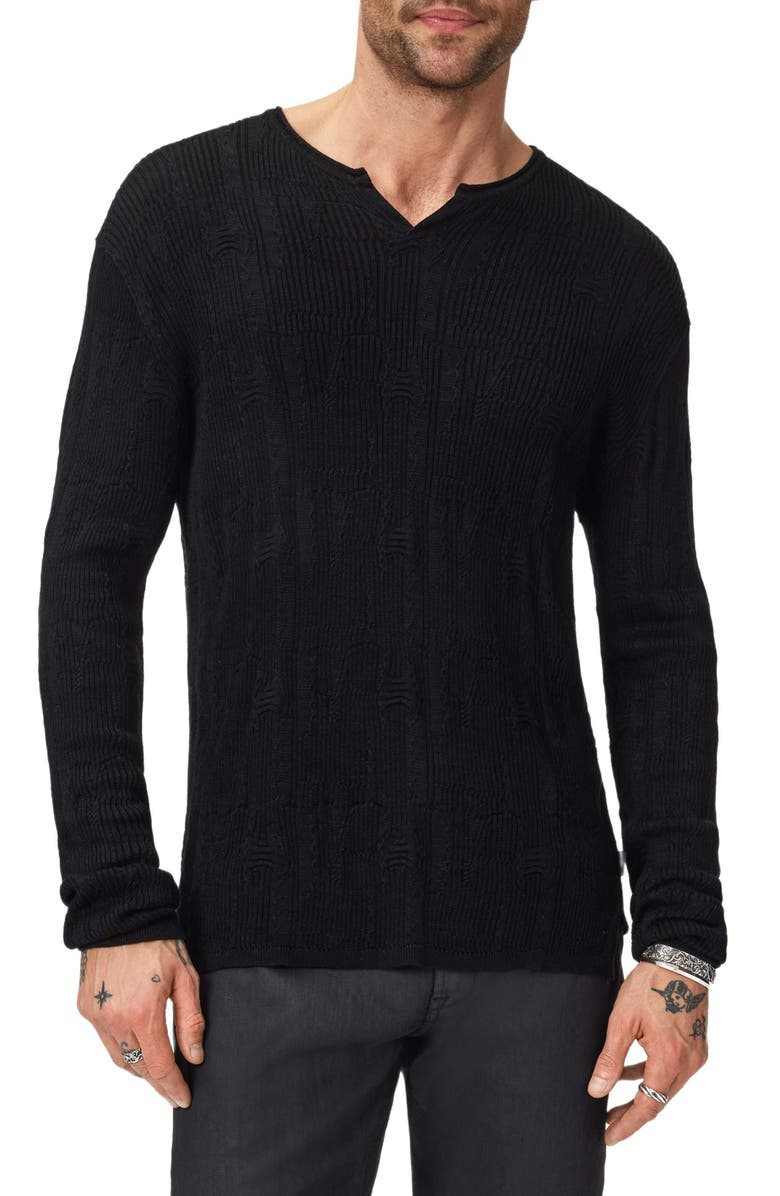 John Varvatos Vinny Broken Pattern Henley, Alternate, color,