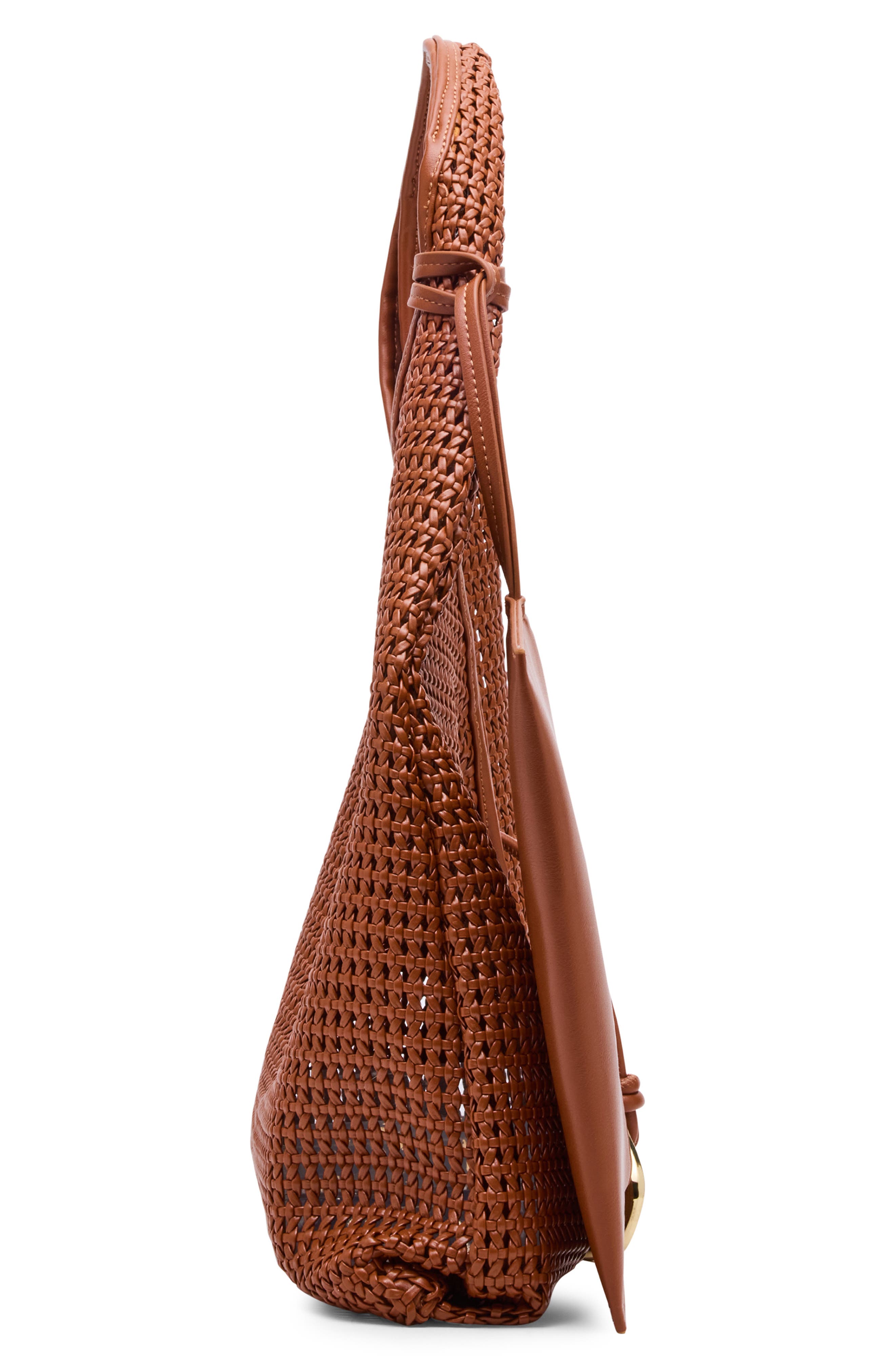 Dolce Vita Missie Woven Shoulder Bag, Alternate, color, Cognac