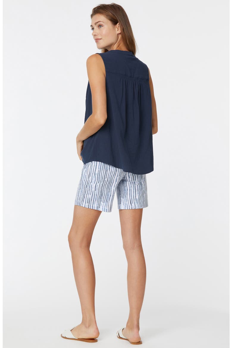 Smocked Detail Gauze Tunic, Alternate, color, OXFORD NAVY