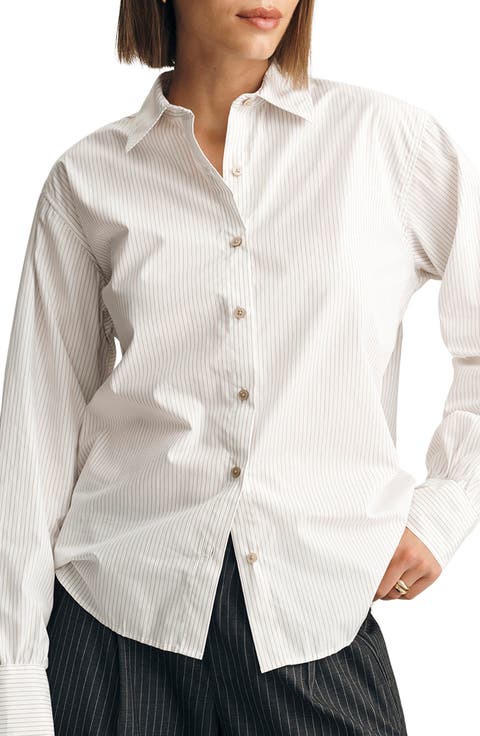 Stripe Relaxed Fit Cotton Button-Up Shirt