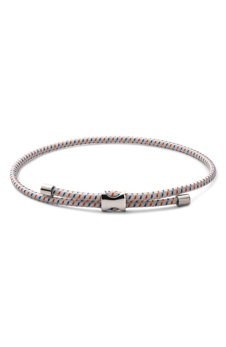 Miansai Men's Orson Pull Bungee Rope Bracelet, Main, color, Sterling Silver/ Off White