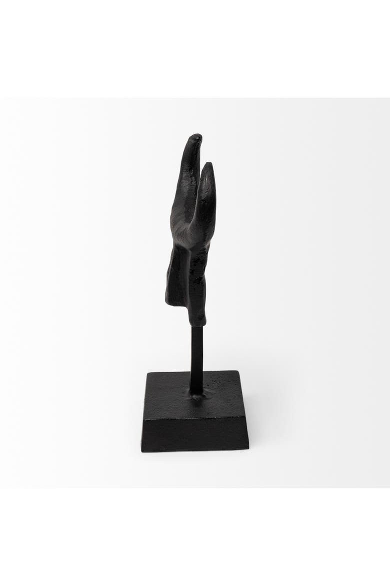 Caleb 4L x 5W Metal Tribal Figurine, Alternate, color, Black