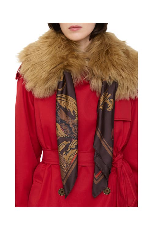 Burberry Scarf Trim Shearling Collar In Multi