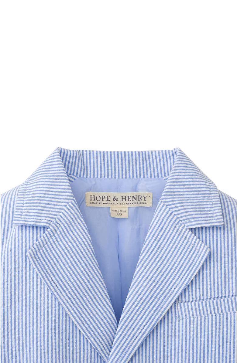 Hope & Henry Boys' Organic Seersucker Suit Jacket, Toddler, Alternate, color, Blue Seersucker
