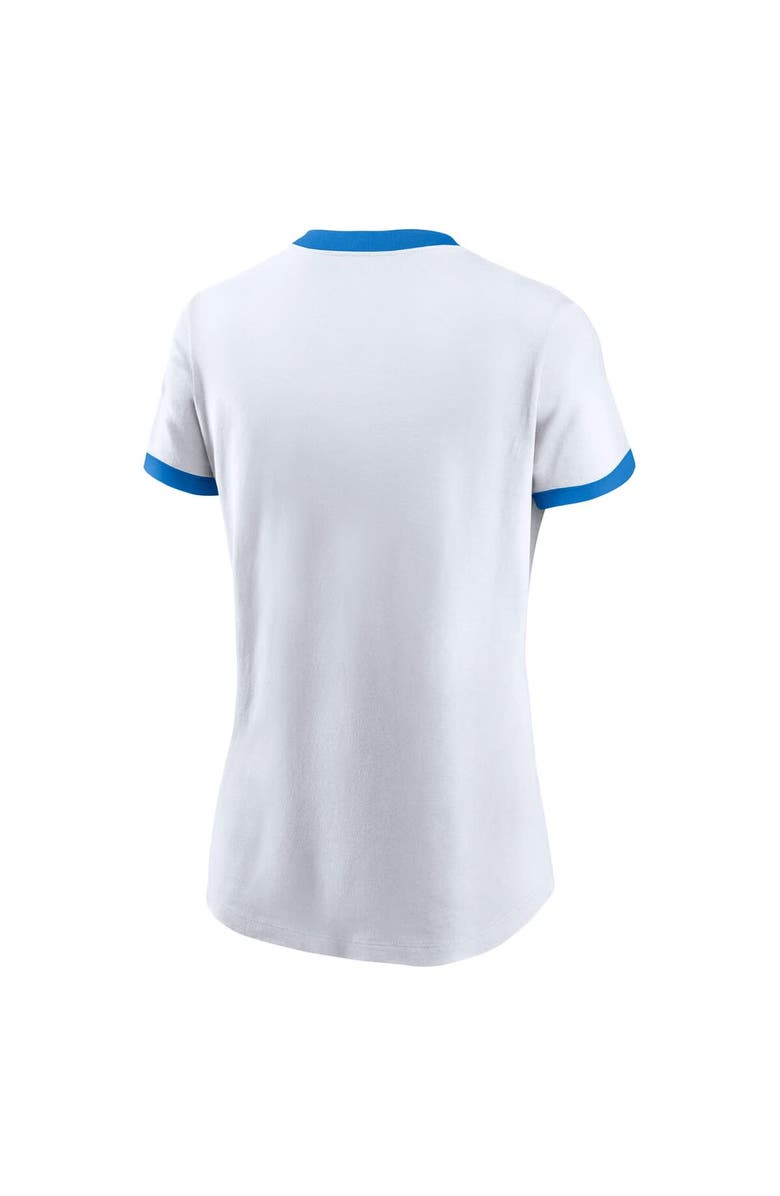 Nike Women's Nike White Los Angeles Chargers Rewind Ringer Tri-Blend T-Shirt, Alternate, color, White