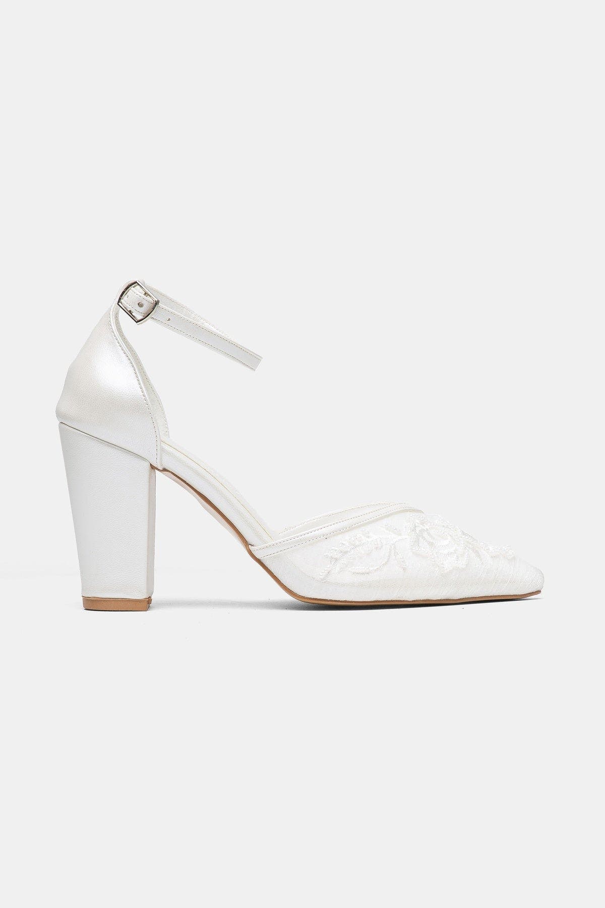 Lucienne Block Heel Ankle Strap Bridal Pump, Alternate, color, Ivory