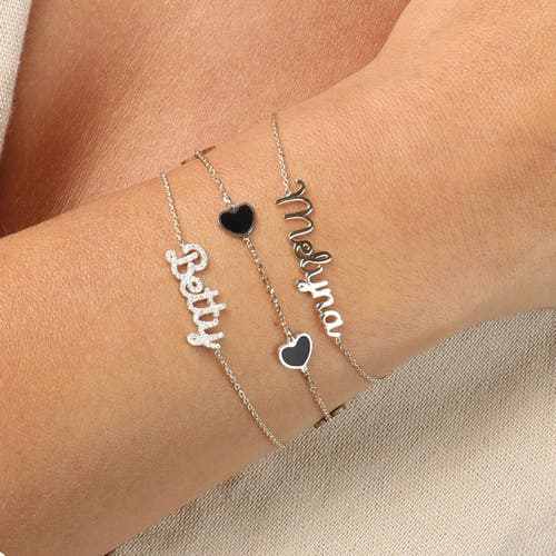 The Lovery Fine Jewelry Onyx Heart Station Bracelet In Black