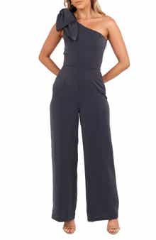 Petal & Pup Scarlett One-Shoulder Wide Leg Jumpsuit