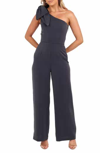 Petal & Pup Scarlett One-Shoulder Wide Leg Jumpsuit