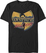 Wu-Tang Clan Men's Wu-Tang Clan New York Distressed Retro Logo Graphic T-Shirt