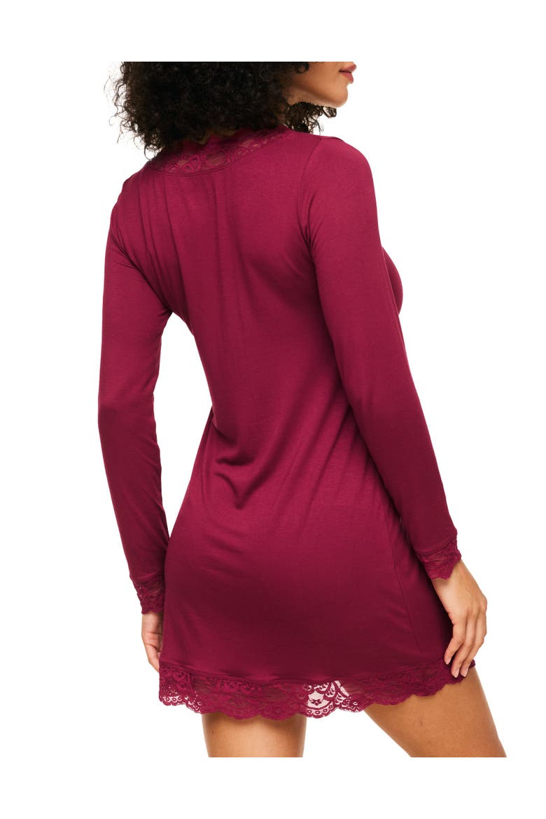 Hasina Sleepshirt, Alternate, color, Dark red