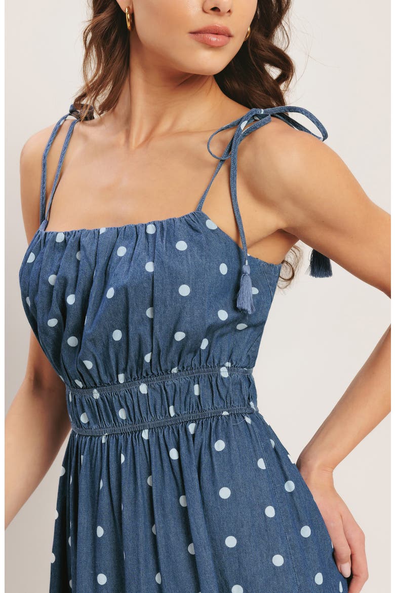 Tie Strap Chambray Dress, Alternate, color, MEDIUM INDIGO
