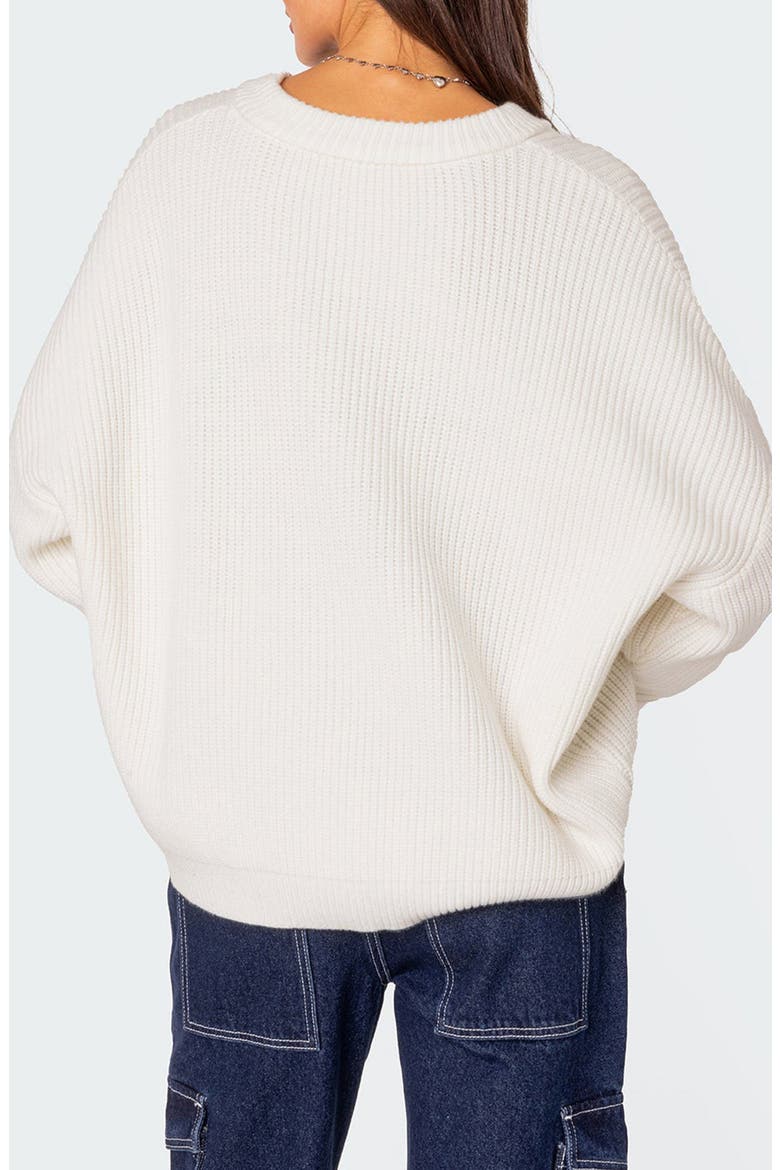Denny Oversize V-Neck Sweater, Alternate, color, WHITE