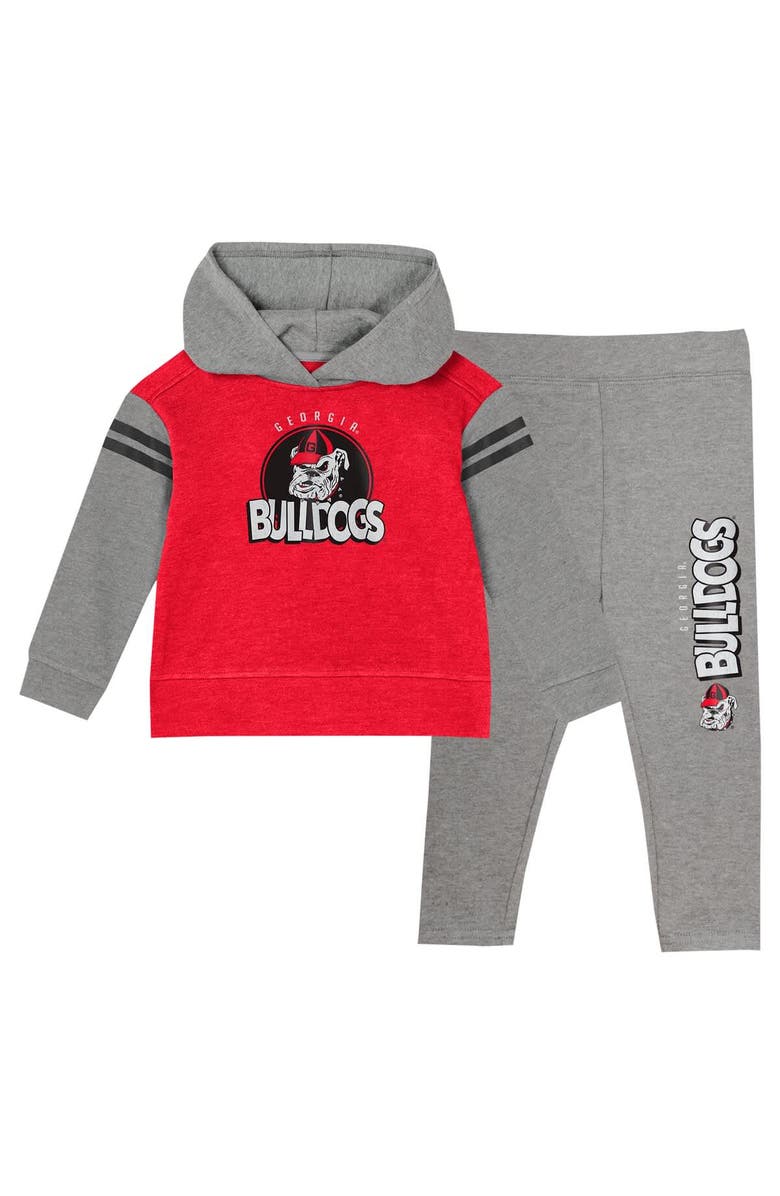 Outerstuff Girls Infant Red Georgia Bulldogs Clubhouse Pullover Hoodie & Legging Set, Main, color, Red