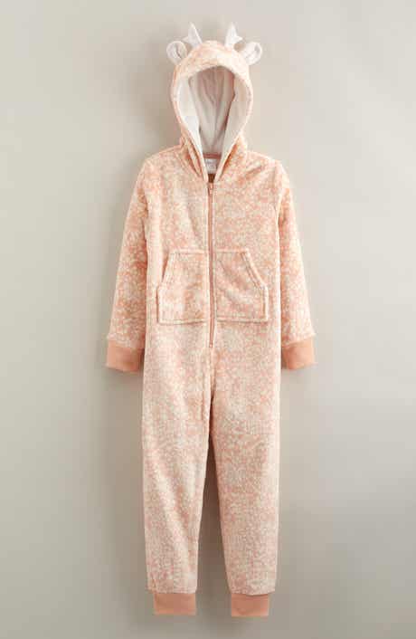 Nordstrom Kids' Hooded Fleece Sleeper Romper