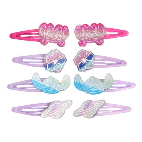 Stitch Hair Clip 8-Piece Set Official License, Snap Back Clips for Hair, Lilo and Stitch Accessories, Small Disney Gifts