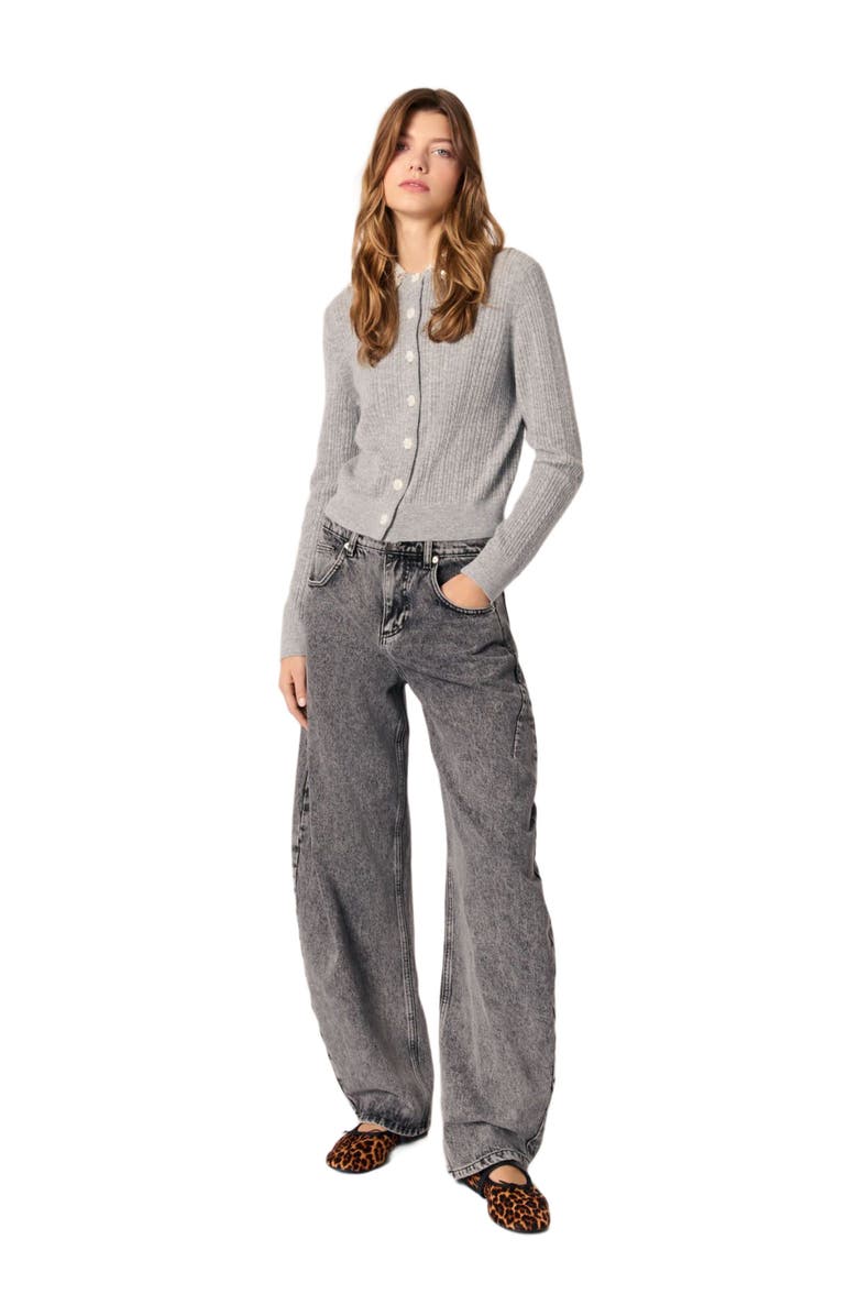 maje Cardigan with removable collar, Main, color, 