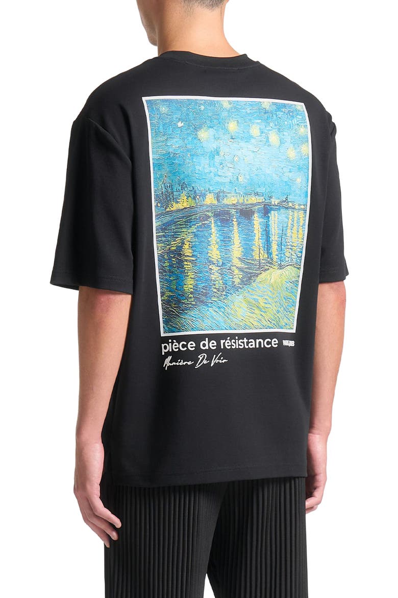 Piece De Resistance - Van Gogh Cotton T-Shirt, Alternate, color, Black