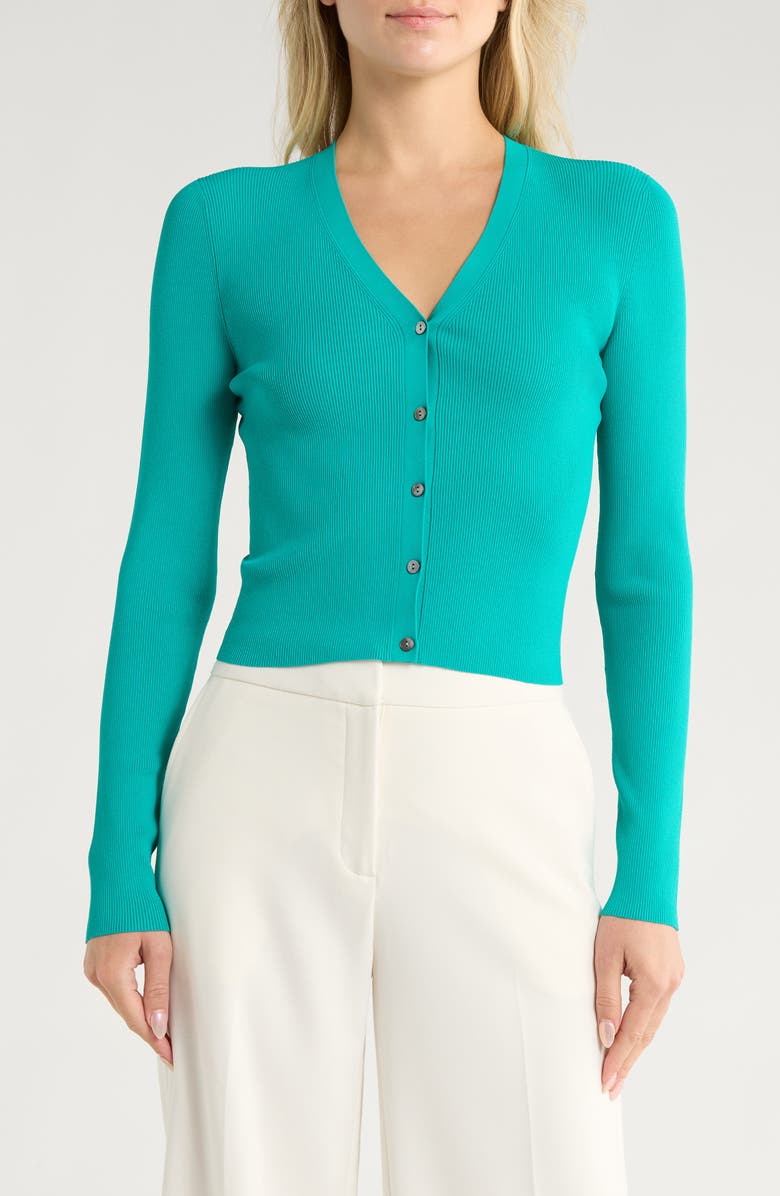 Theory Wooster Cropped Cardigan, Main, color, Billiard