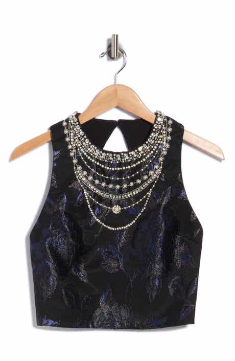 Cherra Embellished Structured Cropped Top