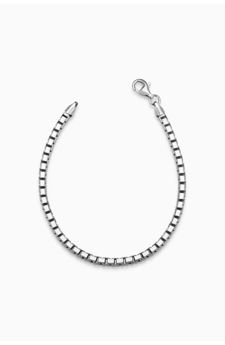 Oradina Edge Bold Box Link Bracelet in Sterling Silver, Main, color, Silver