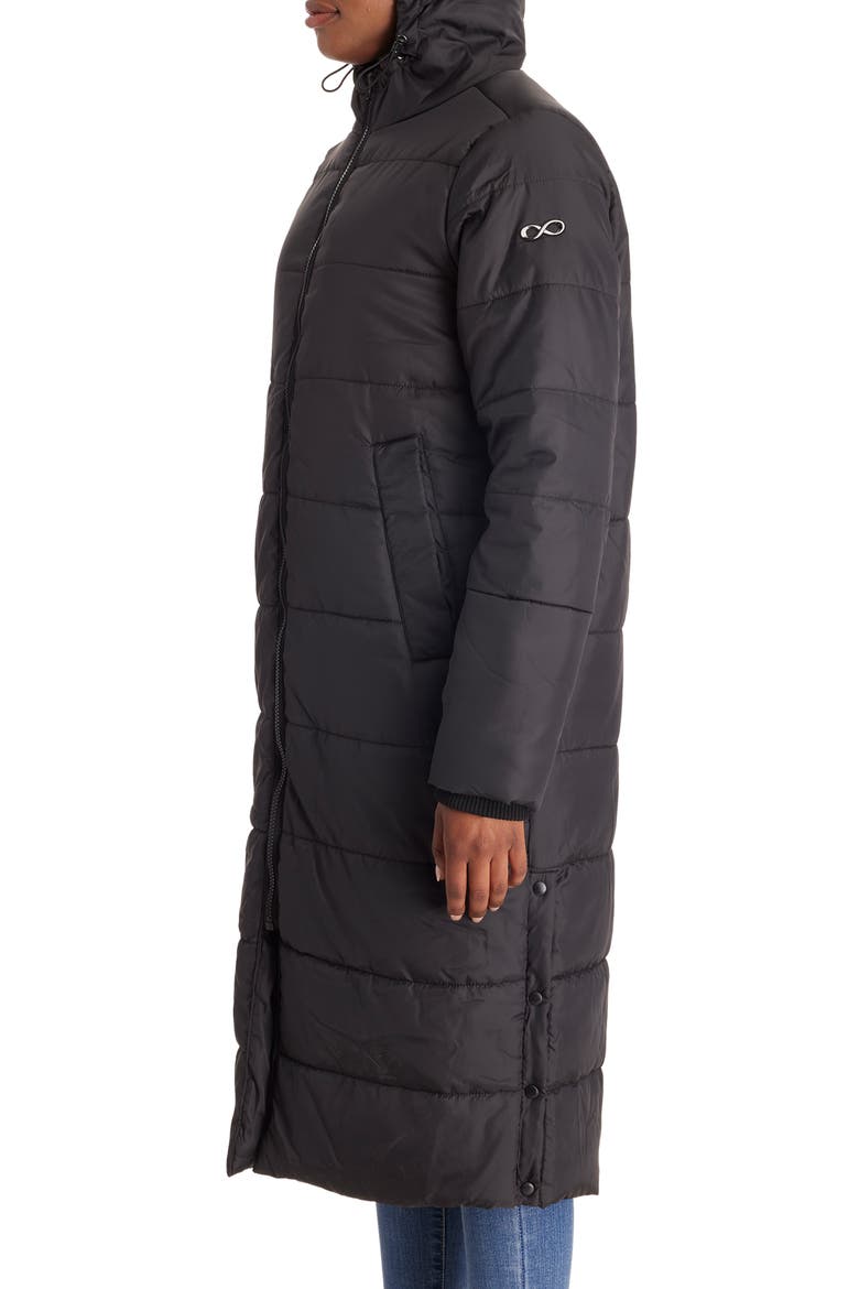 3-in-1 Long Quilted Waterproof Maternity Puffer Coat, Alternate, color, BLACK
