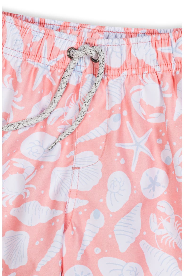 Kids' Lobster Print Volley Swim Trunks, Alternate, color, PEACH