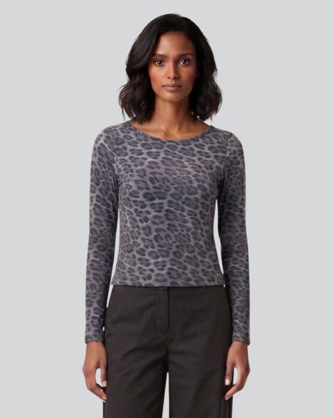 Leopard Womens Merino Long-sleeve Crew-neck Top