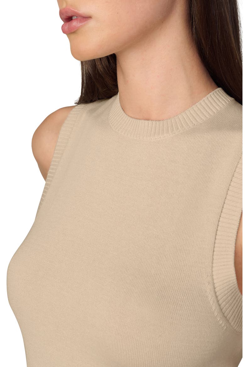 The Laurel Shrunken Sweater Vest, Alternate, color, SAND