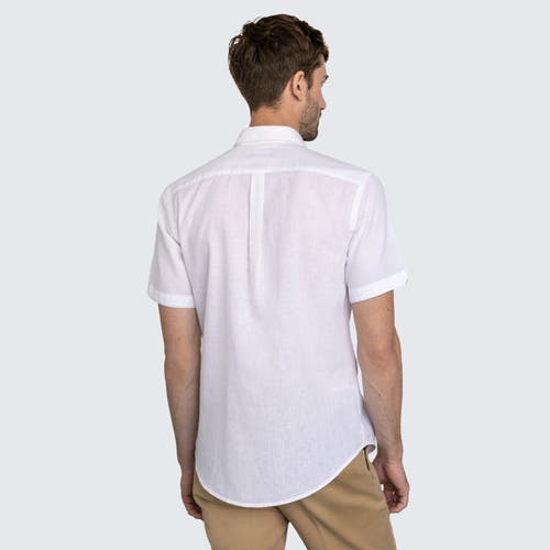 Vustra Linen Fabric Short Sleeve Shirt In White