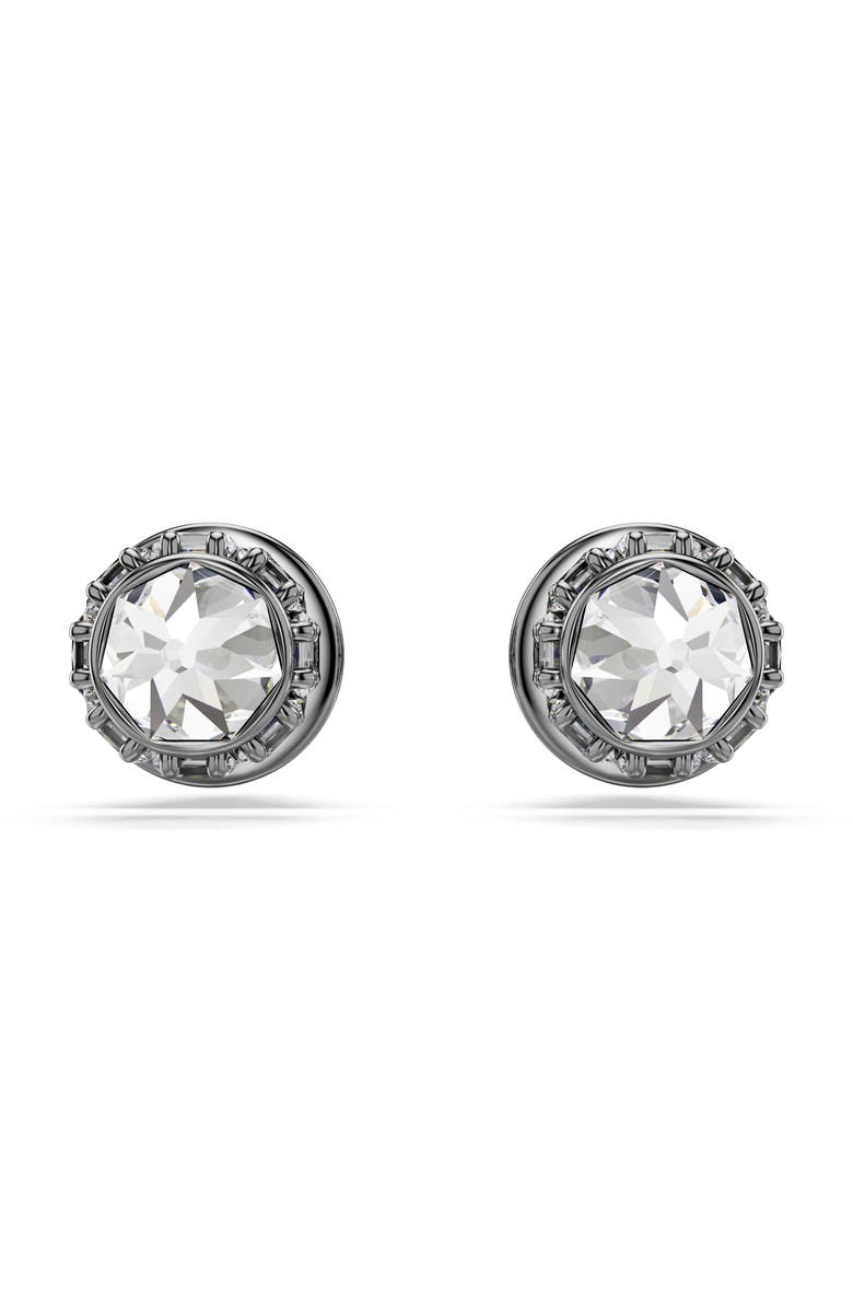 Swarovski Sublima Front/Back Spike Stud Earrings, Alternate, color, Black/ Silver