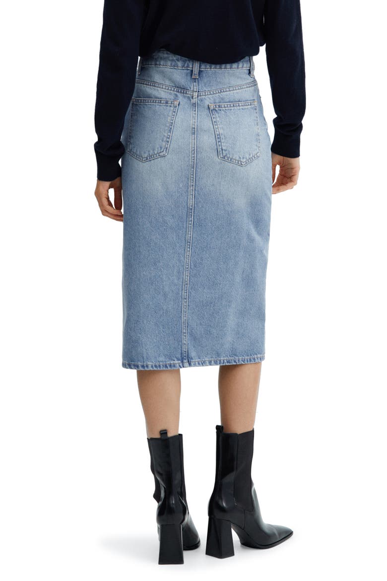 Denim Midi Skirt, Alternate, color, MEDIUM BLUE