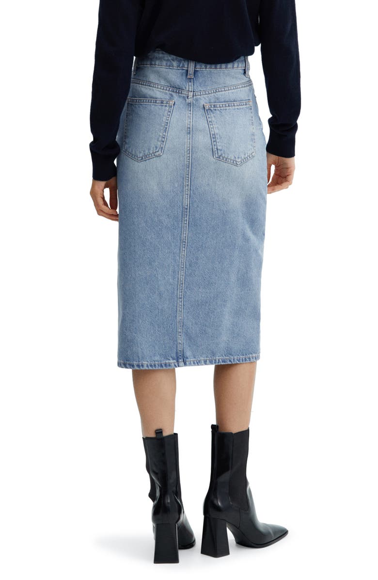 MANGO Denim Midi Skirt, Alternate, color, 