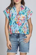 APNY Print Wrap Front Cotton High-Low Top