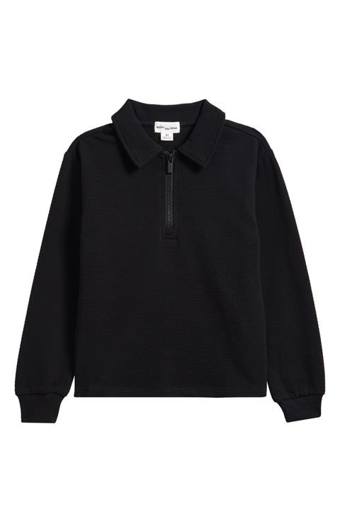 Kids' Long Sleeve Quarter Zip Polo