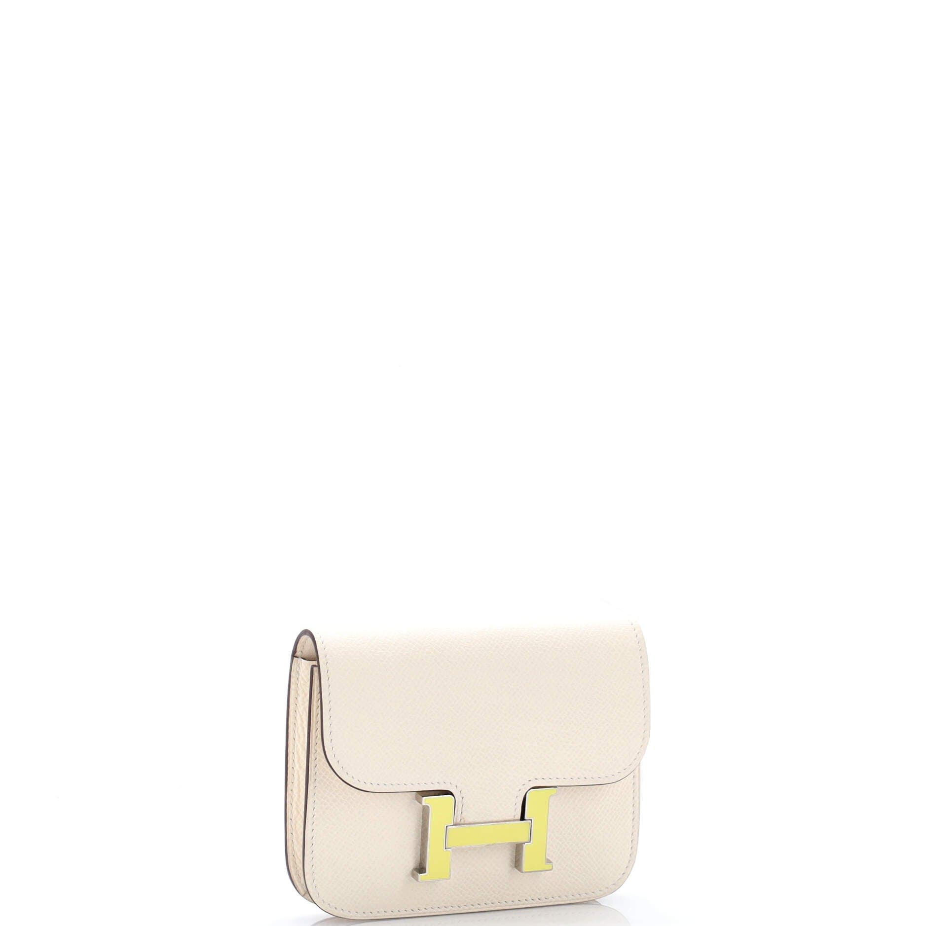 Pre-Owned Hermes Constance Slim Wallet Epsom, Alternate, color, Nata