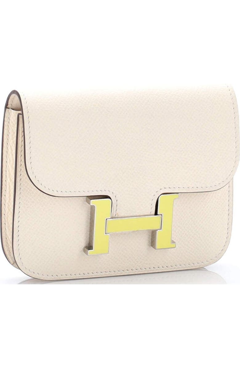 Pre-Owned Hermes Constance Slim Wallet Epsom, Alternate, color, Nata