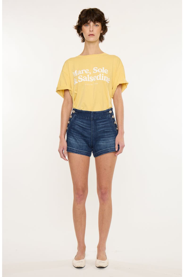 Sallie High Rise Shorts, Main, color, Dark Wash