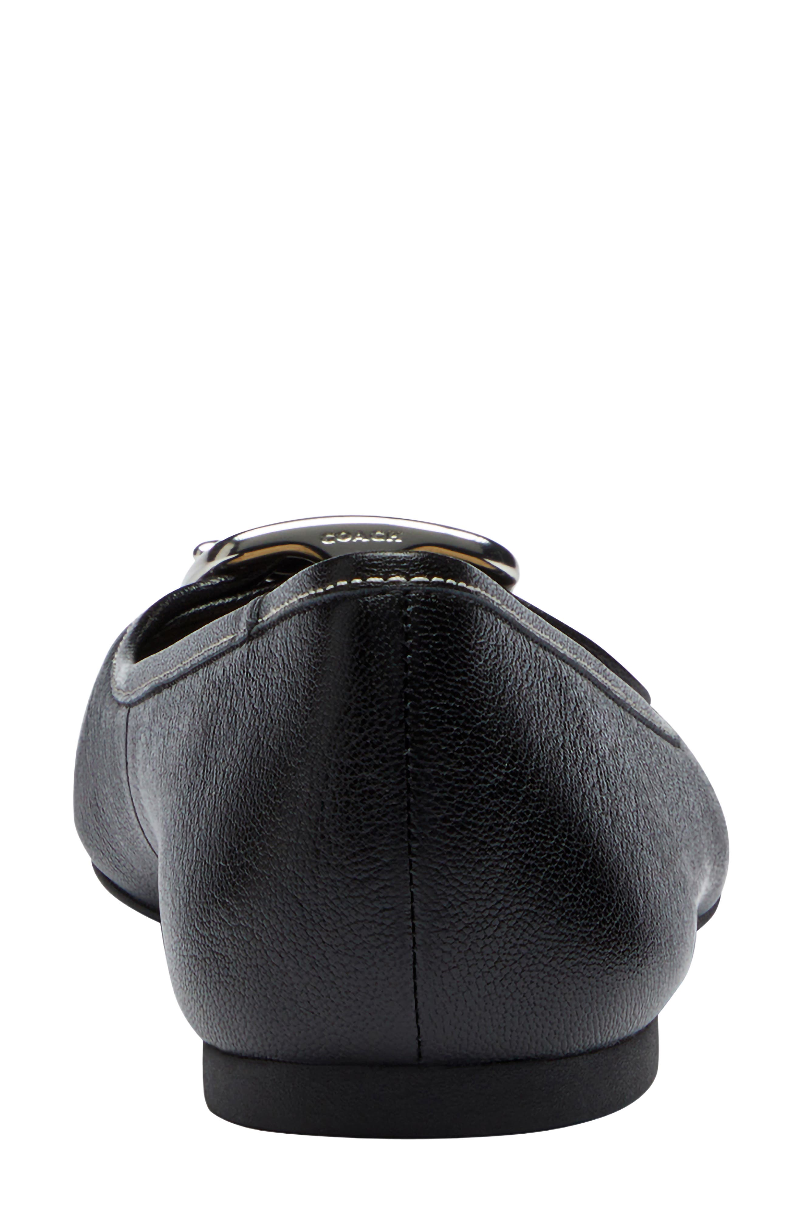 Margot Leather Ballet Flat, Alternate, color, BLACK