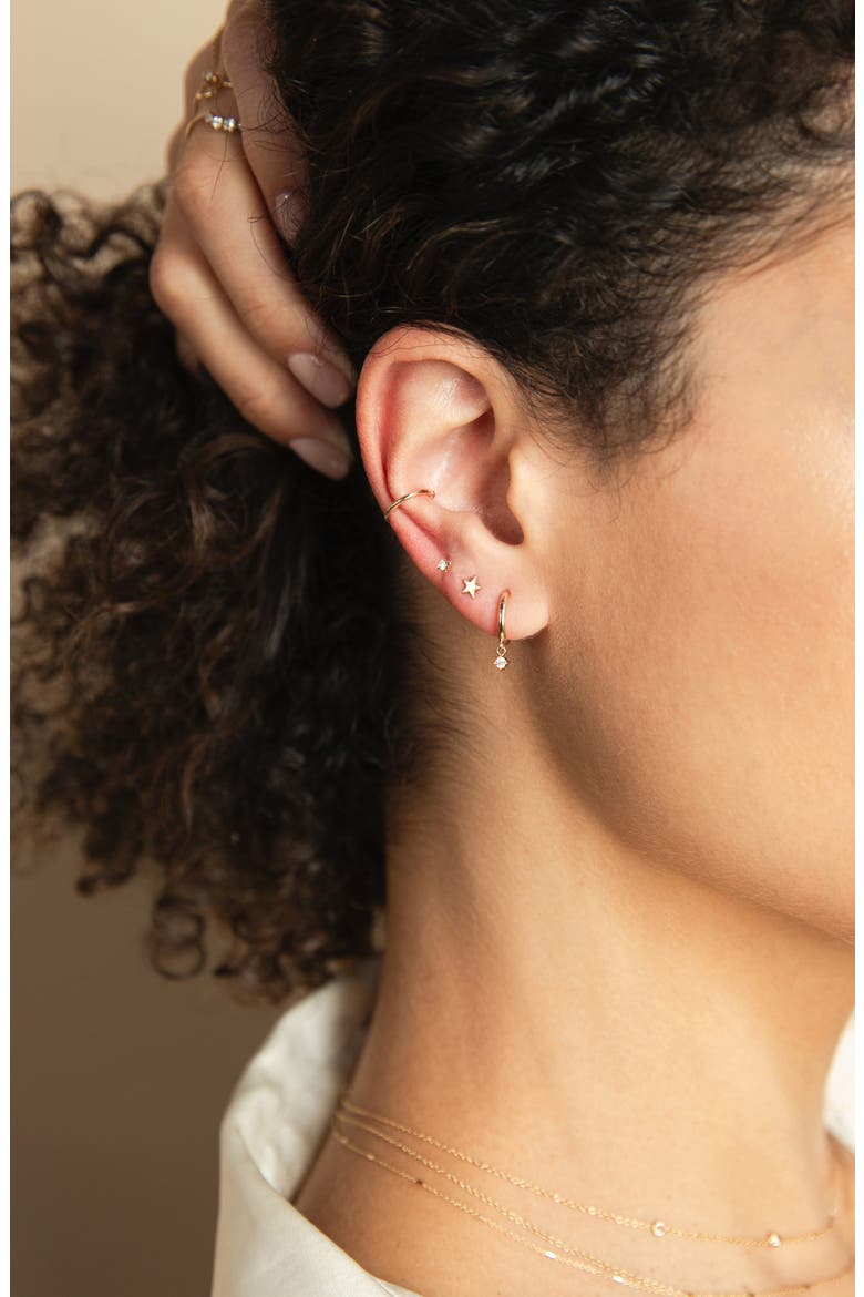 Zoè Chicco Single Round Wire Ear Cuff, Alternate, color, 14K YELLOW GOLD