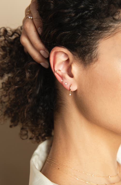 Zoë Chicco Zoè Chicco Single Round Wire Ear Cuff In Gold