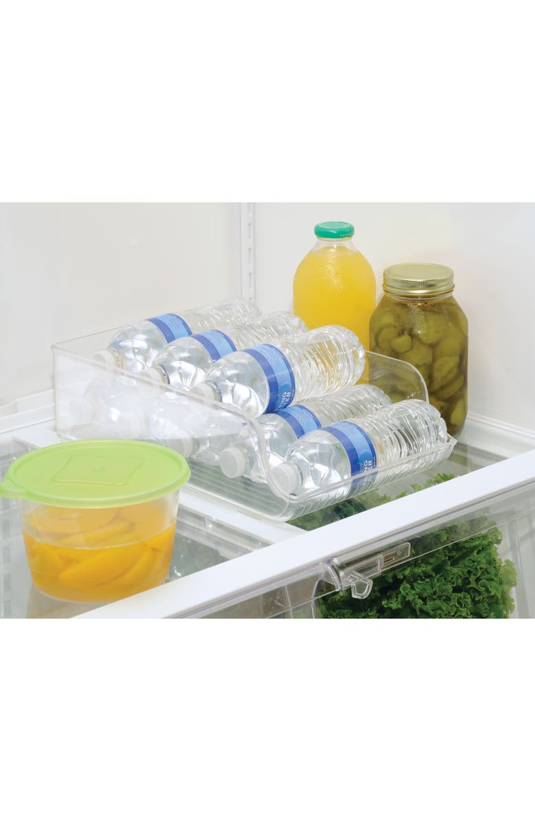 iDesign Water Bottle Organizer for Fridge- Set of 4 - Clear, Alternate, color,